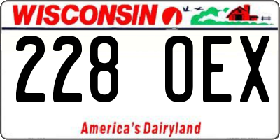 WI license plate 228OEX