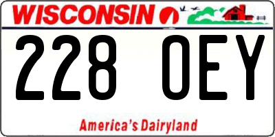 WI license plate 228OEY