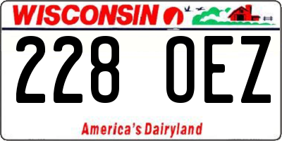 WI license plate 228OEZ