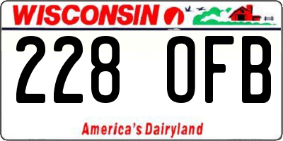 WI license plate 228OFB