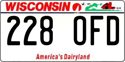 WI license plate 228OFD