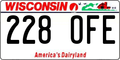 WI license plate 228OFE