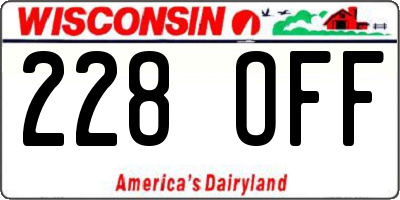 WI license plate 228OFF