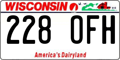 WI license plate 228OFH