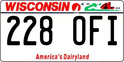 WI license plate 228OFI