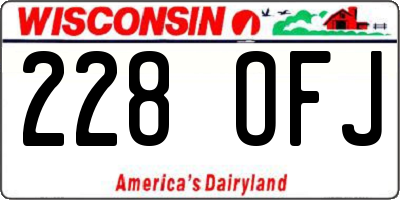 WI license plate 228OFJ