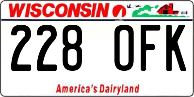 WI license plate 228OFK