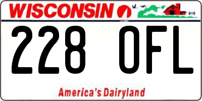 WI license plate 228OFL