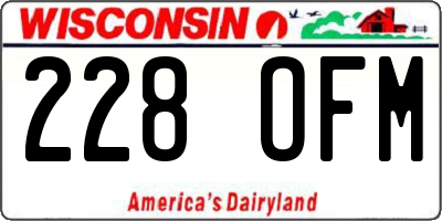 WI license plate 228OFM