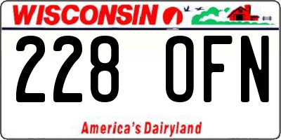 WI license plate 228OFN