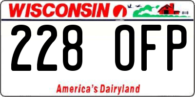WI license plate 228OFP