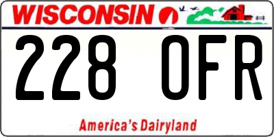 WI license plate 228OFR
