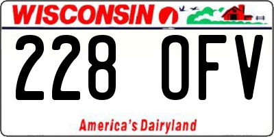 WI license plate 228OFV