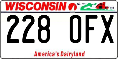 WI license plate 228OFX