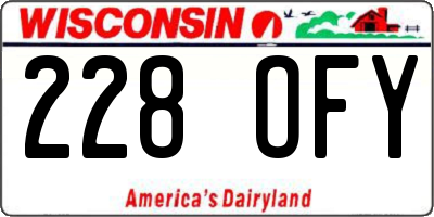 WI license plate 228OFY