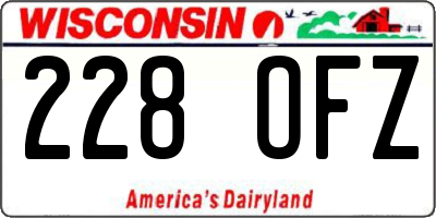 WI license plate 228OFZ