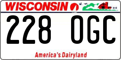 WI license plate 228OGC