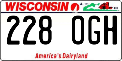 WI license plate 228OGH