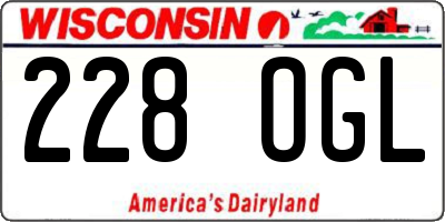 WI license plate 228OGL