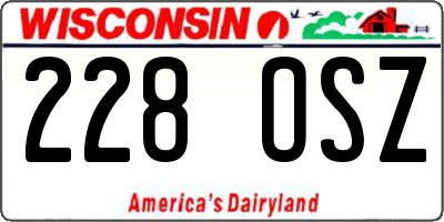 WI license plate 228OSZ