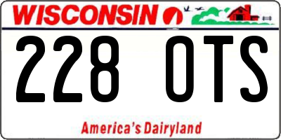 WI license plate 228OTS