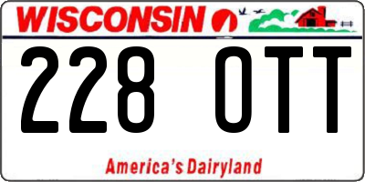 WI license plate 228OTT