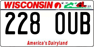 WI license plate 228OUB