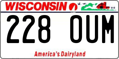 WI license plate 228OUM