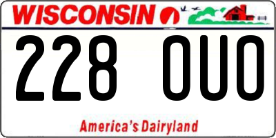 WI license plate 228OUO