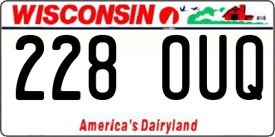 WI license plate 228OUQ