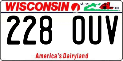 WI license plate 228OUV