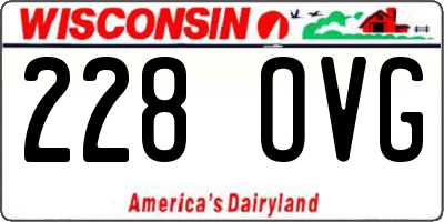 WI license plate 228OVG