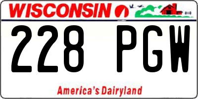 WI license plate 228PGW