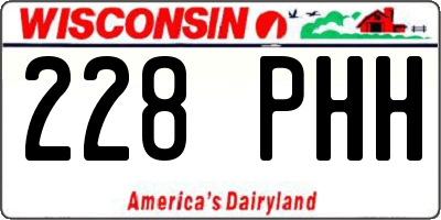 WI license plate 228PHH