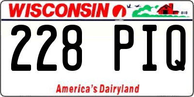 WI license plate 228PIQ