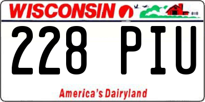 WI license plate 228PIU