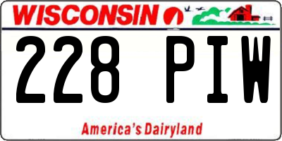 WI license plate 228PIW