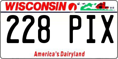 WI license plate 228PIX