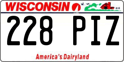 WI license plate 228PIZ