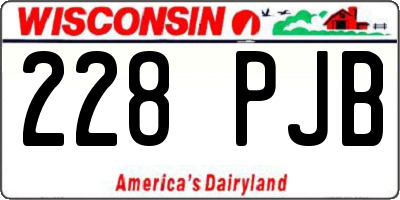 WI license plate 228PJB