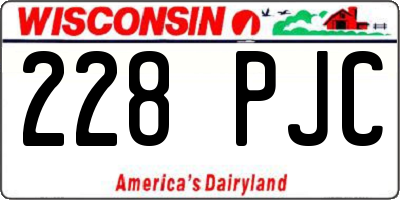 WI license plate 228PJC