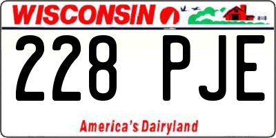 WI license plate 228PJE