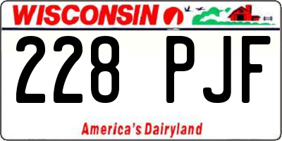 WI license plate 228PJF