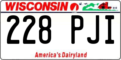 WI license plate 228PJI