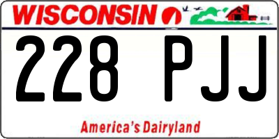WI license plate 228PJJ