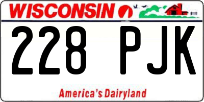 WI license plate 228PJK