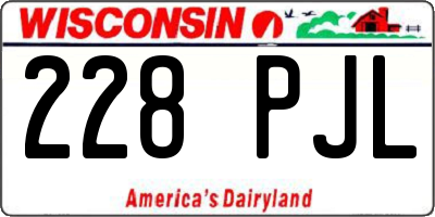 WI license plate 228PJL