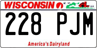 WI license plate 228PJM
