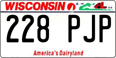 WI license plate 228PJP