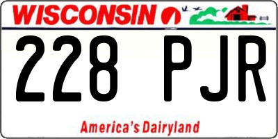 WI license plate 228PJR